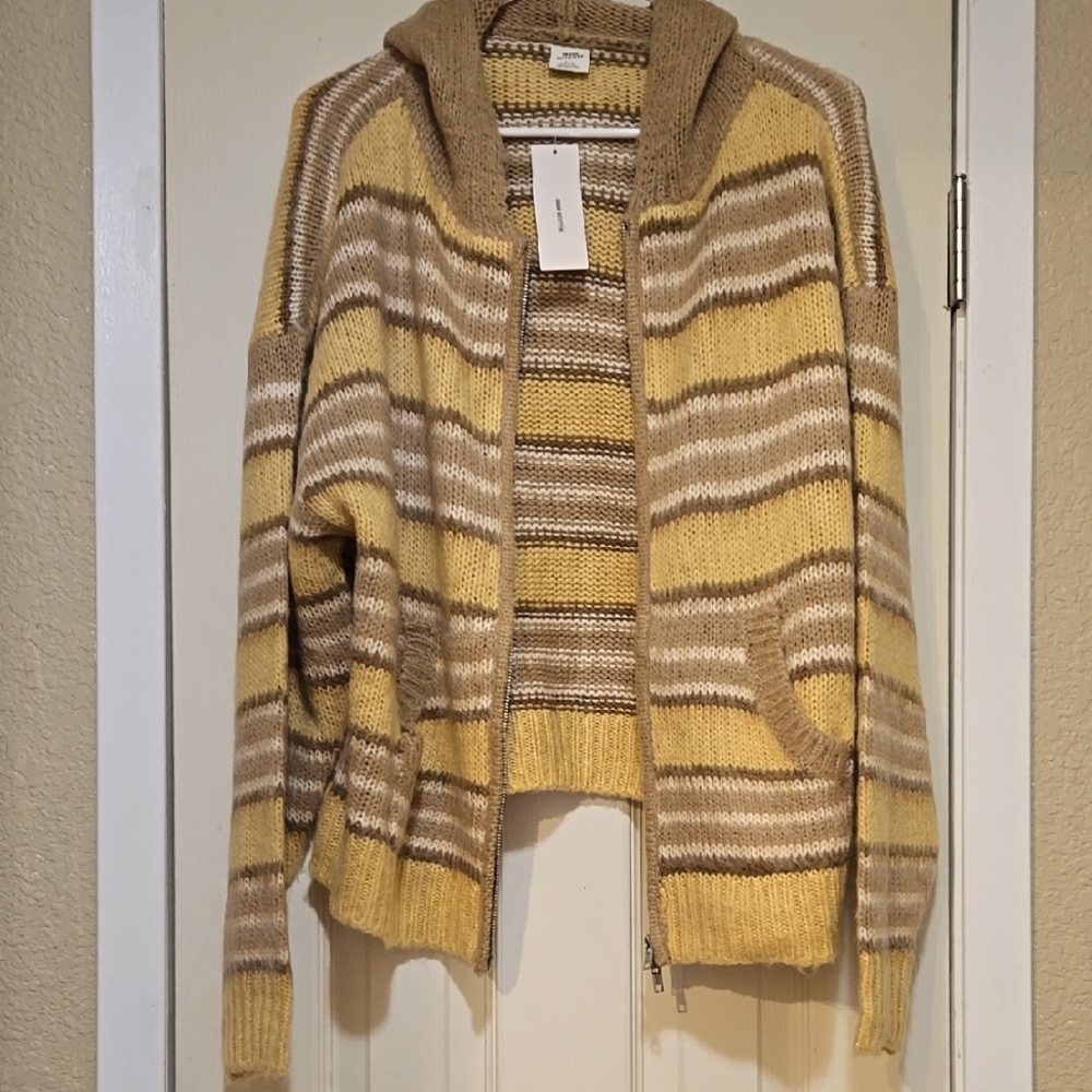 Striped Yellow and Brown Women's Sweater